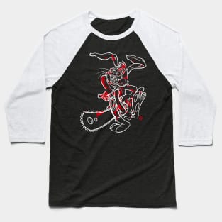 Chainsaw Bunny Cartoon Baseball T-Shirt